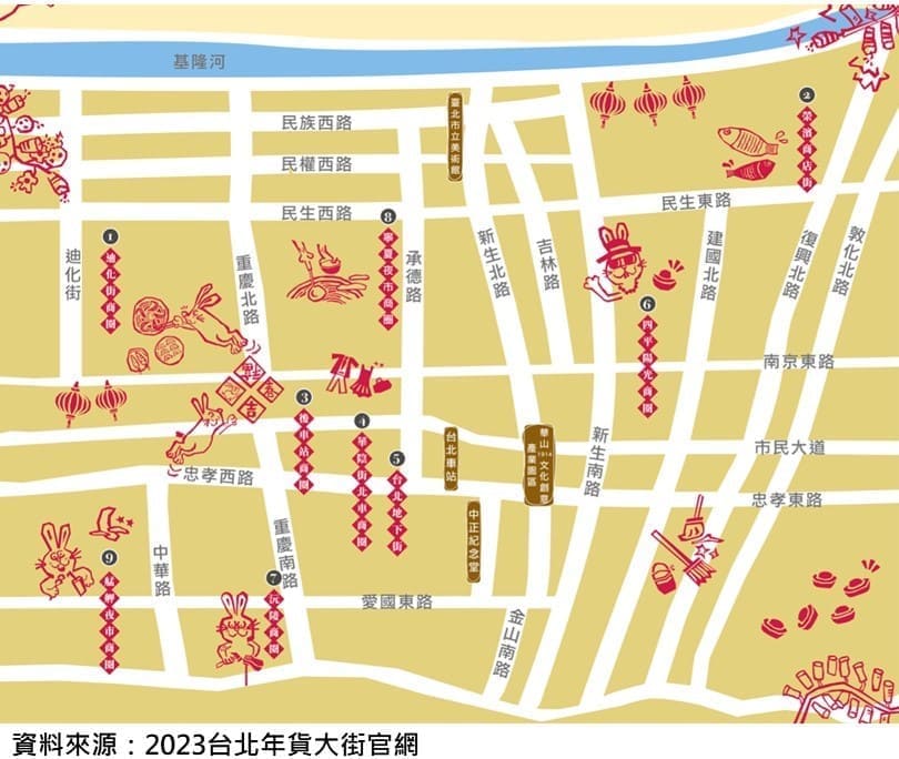 2023台北年貨大街商圈地圖